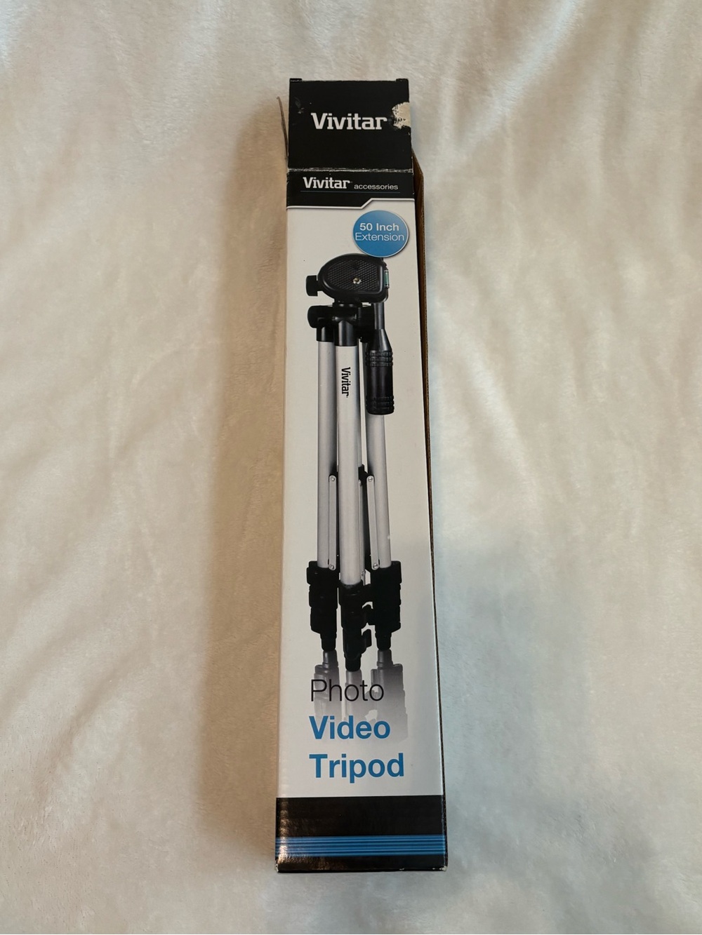 Vivitar Silver & Black Photo Video Tripod - 50 Inch Extension